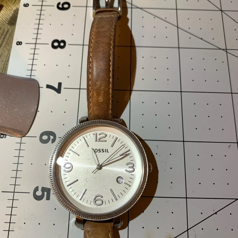 Fossil Brown Leather Strap Smartwatch